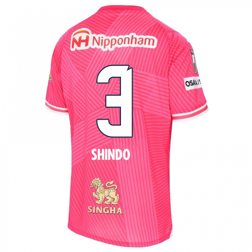 Mænd Ryosuke Shindo #3 Lyserød Hvid Hjemmebane Spillertrøjer 2024/25 Trøje T-Shirt