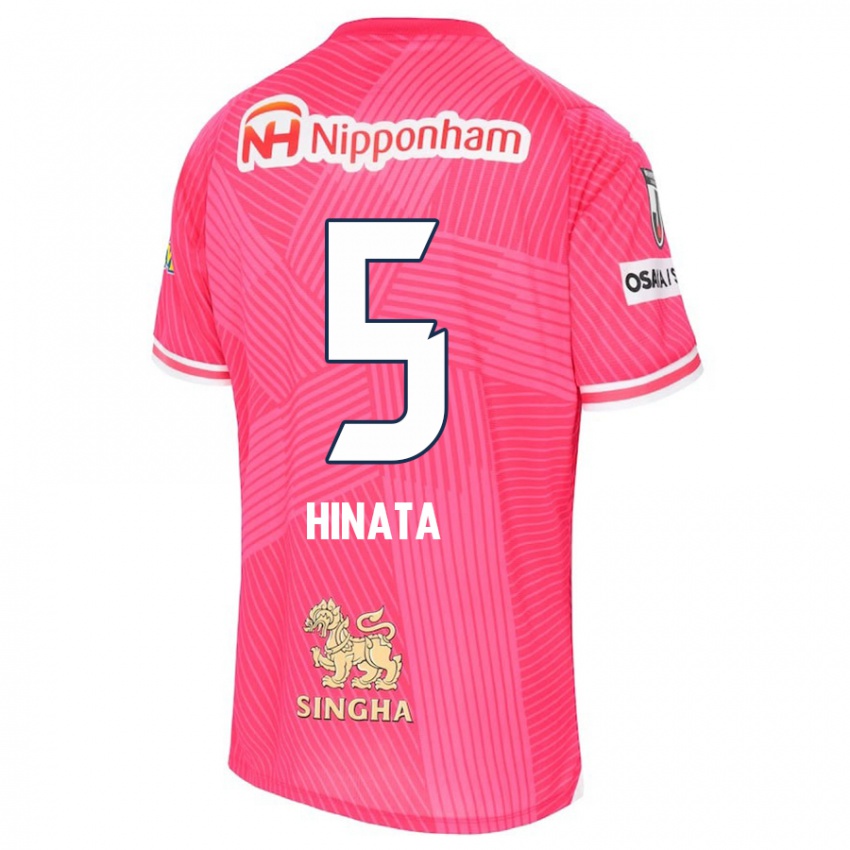 Mænd Hinata Kida #5 Lyserød Hvid Hjemmebane Spillertrøjer 2024/25 Trøje T-Shirt