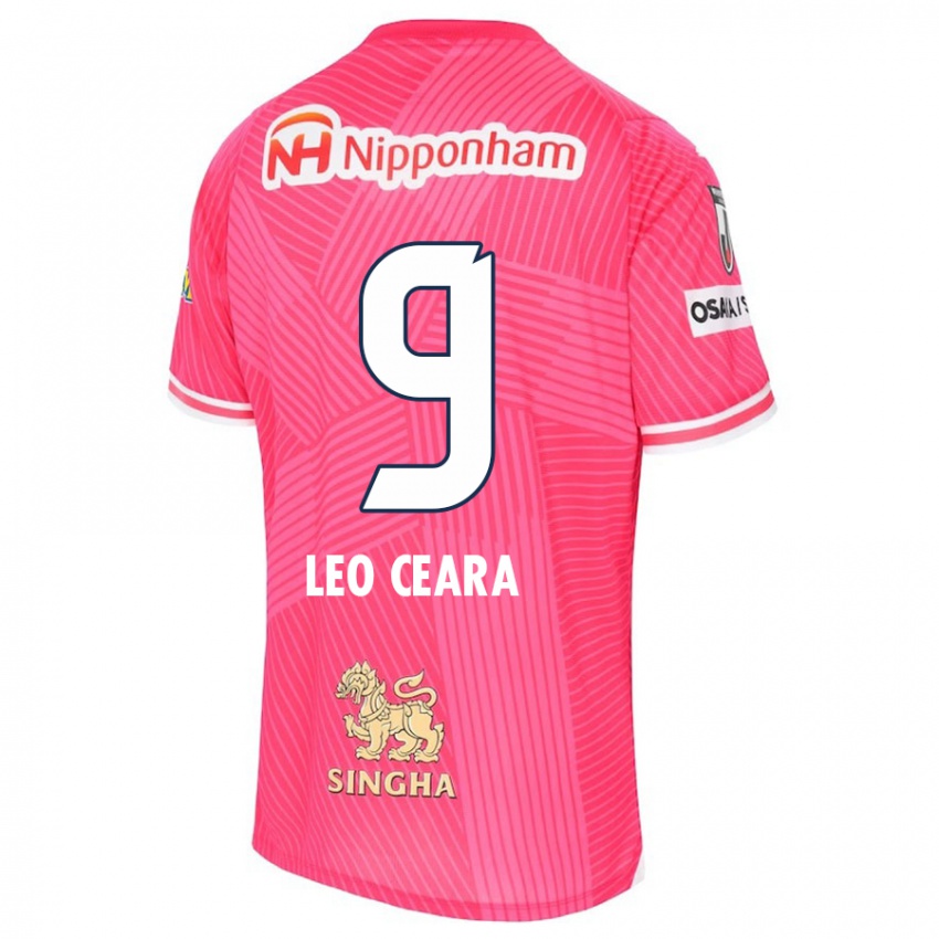 Mænd Leo Ceara #9 Lyserød Hvid Hjemmebane Spillertrøjer 2024/25 Trøje T-Shirt