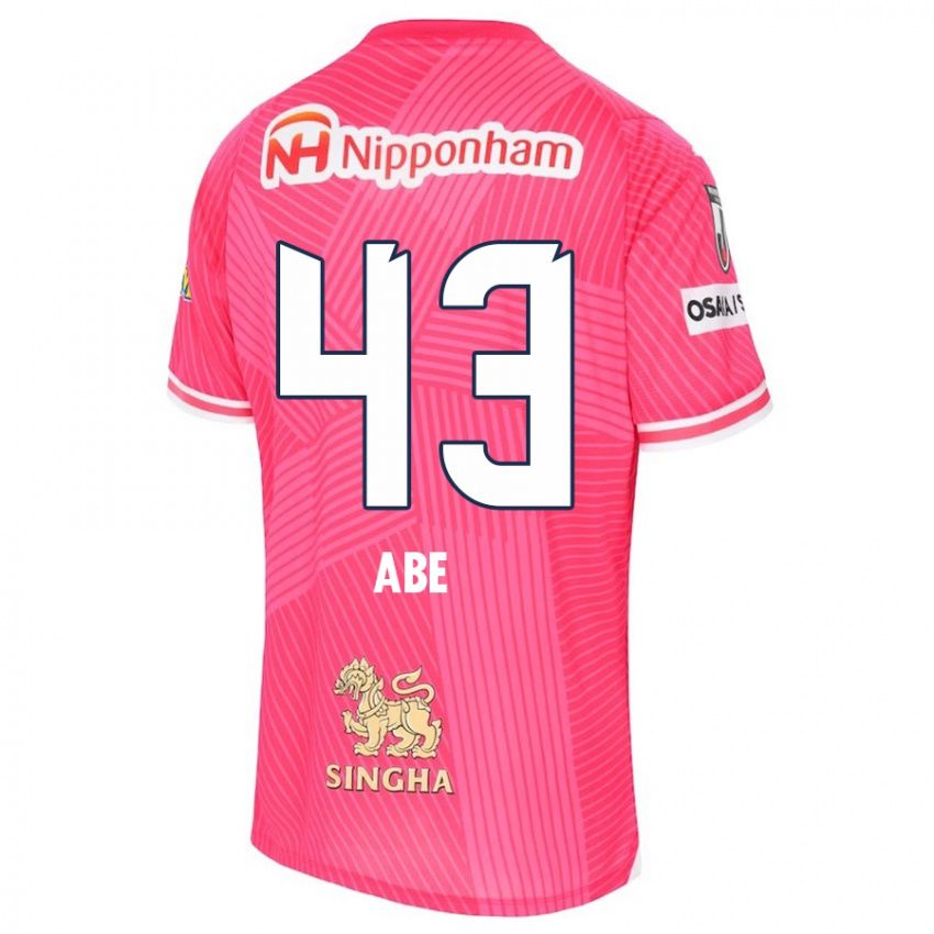 Mænd Yosei Abe #43 Lyserød Hvid Hjemmebane Spillertrøjer 2024/25 Trøje T-Shirt