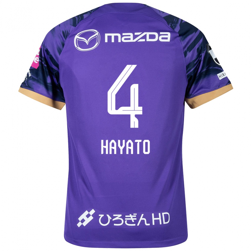 Mænd Hayato Araki #4 Lilla Hvid Hjemmebane Spillertrøjer 2024/25 Trøje T-Shirt