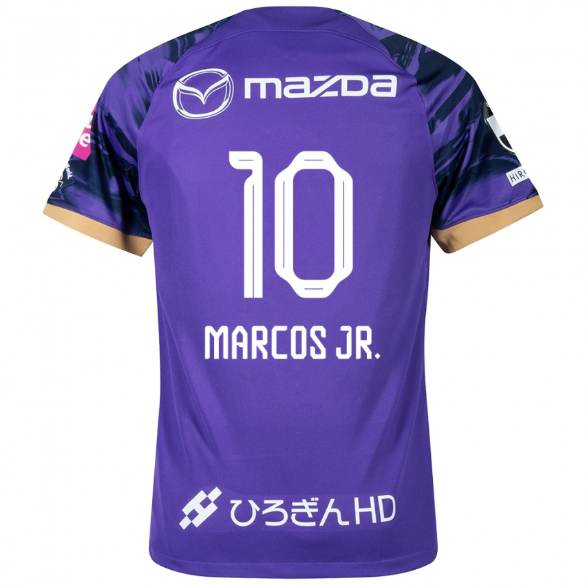 Mænd Marcos Junior #10 Lilla Hvid Hjemmebane Spillertrøjer 2024/25 Trøje T-Shirt