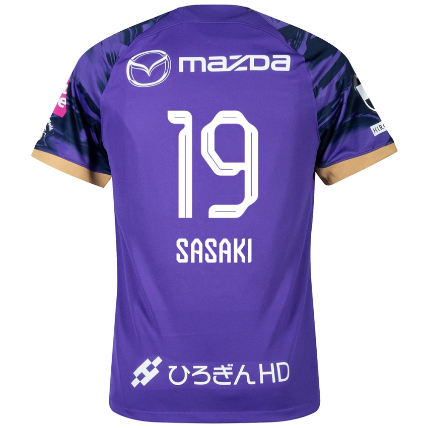 Mænd Sho Sasaki #19 Lilla Hvid Hjemmebane Spillertrøjer 2024/25 Trøje T-Shirt