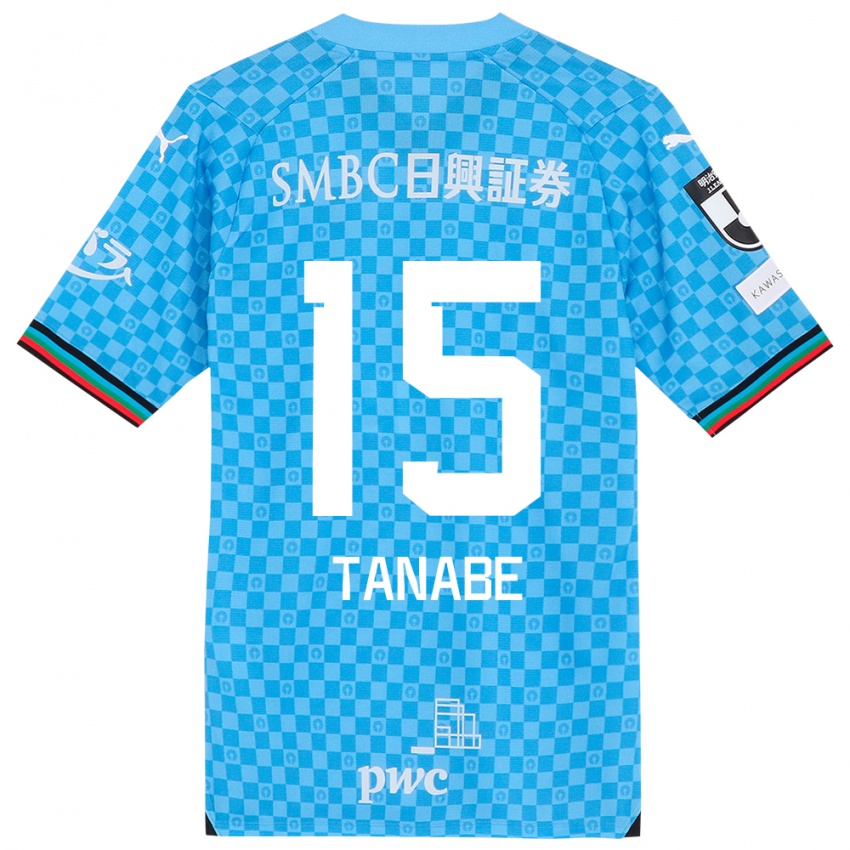 Mænd Shuto Tanabe #15 Azurblå Hjemmebane Spillertrøjer 2024/25 Trøje T-Shirt