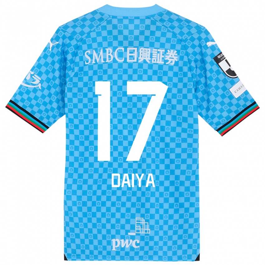 Mænd Daiya Tono #17 Azurblå Hjemmebane Spillertrøjer 2024/25 Trøje T-Shirt