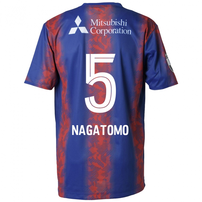 Mænd Yuto Nagatomo #5 Blå Rød Hjemmebane Spillertrøjer 2024/25 Trøje T-Shirt