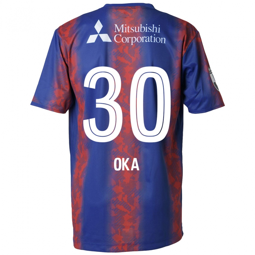 Mænd Teppei Oka #30 Blå Rød Hjemmebane Spillertrøjer 2024/25 Trøje T-Shirt