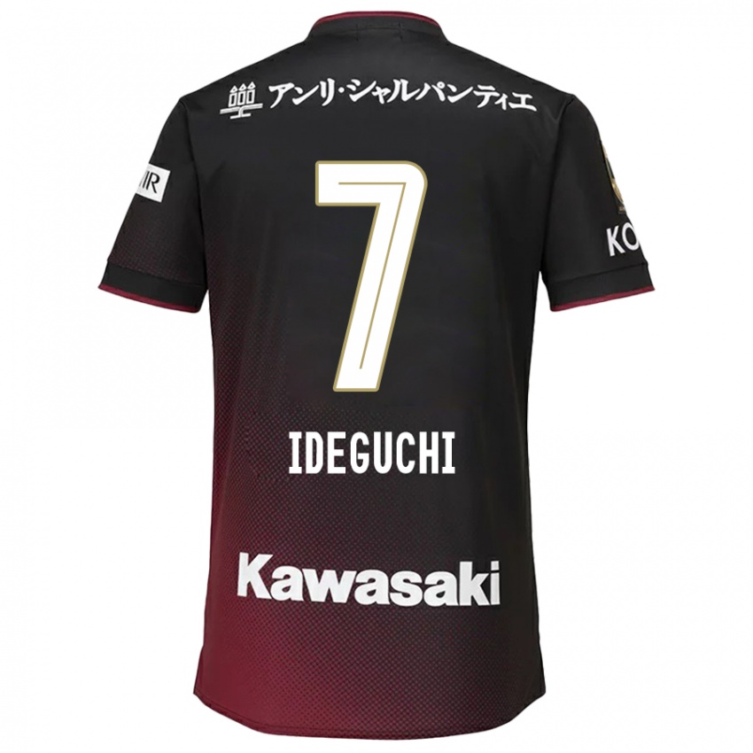 Mænd Yosuke Ideguchi #7 Sort Rød Hjemmebane Spillertrøjer 2024/25 Trøje T-Shirt