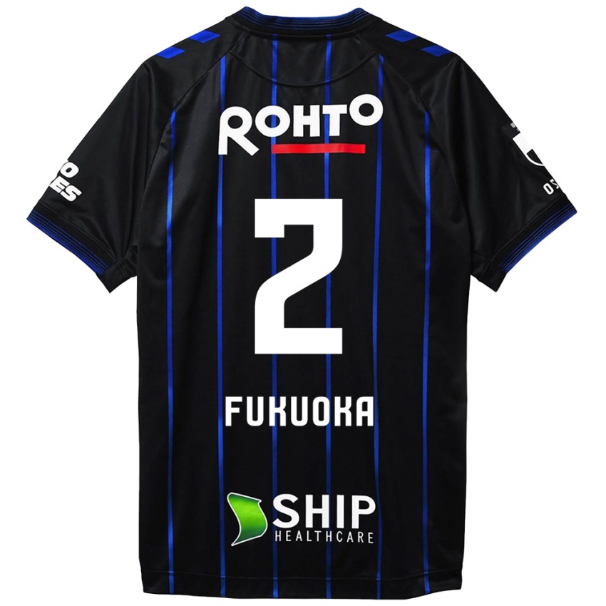 Mænd Shota Fukuoka #2 Sort Blå Hjemmebane Spillertrøjer 2024/25 Trøje T-Shirt