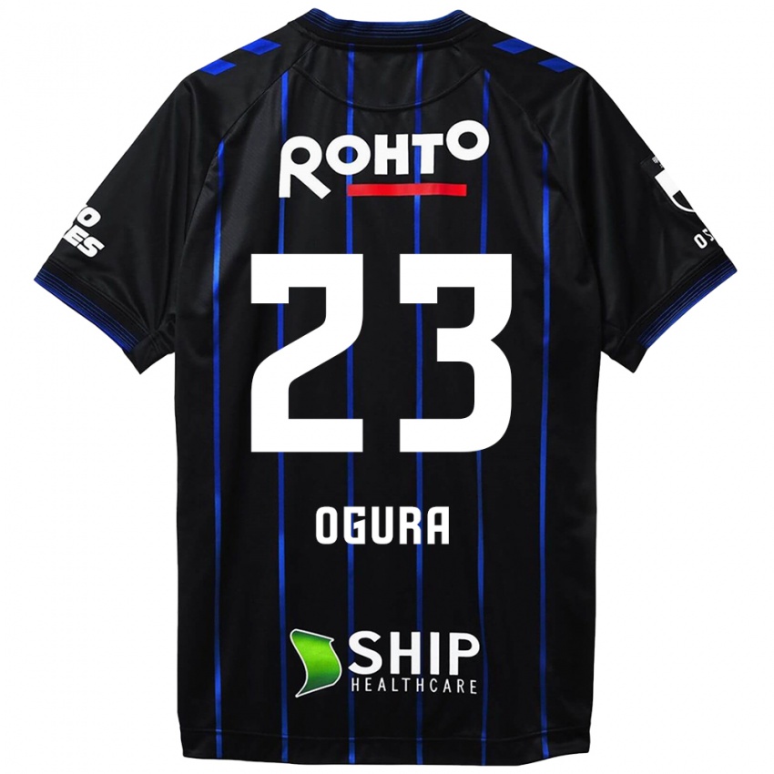 Mænd Shimpei Ogura #23 Sort Blå Hjemmebane Spillertrøjer 2024/25 Trøje T-Shirt