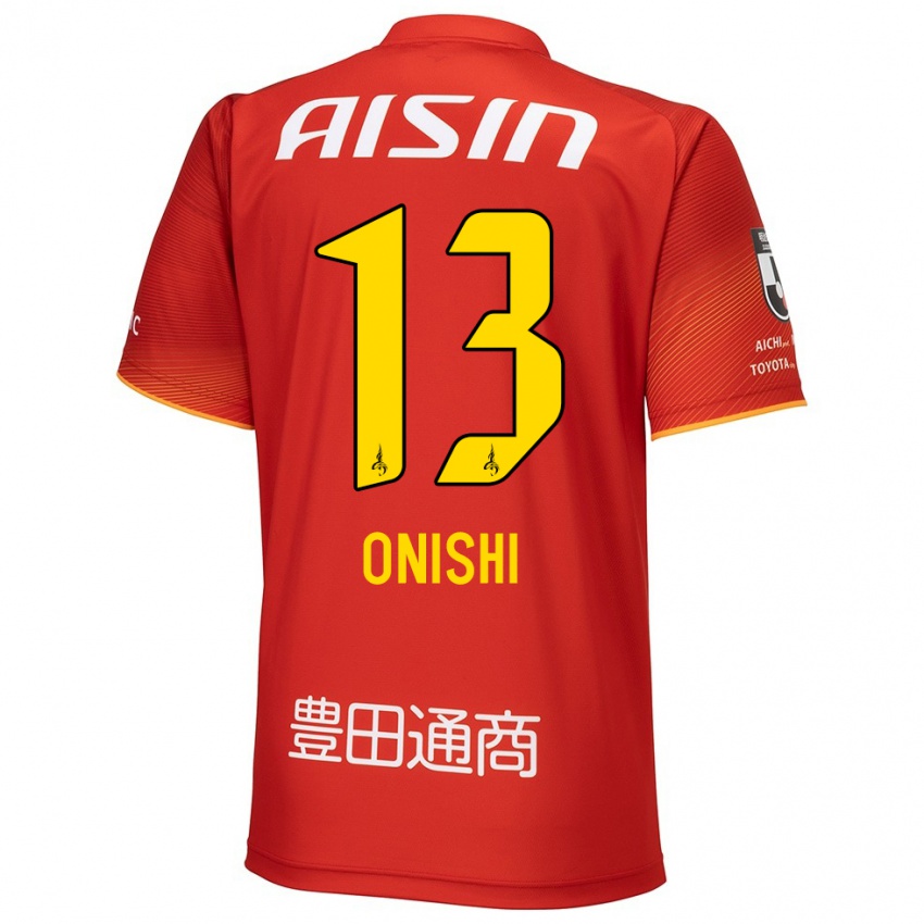 Mænd Ritsu Onishi #13 Rød Hvid Gul Hjemmebane Spillertrøjer 2024/25 Trøje T-Shirt