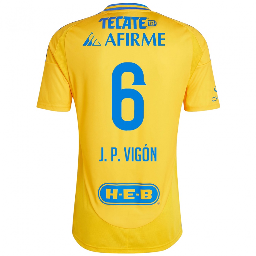 Mænd Juan Pablo Vigon #6 Guld Gul Hjemmebane Spillertrøjer 2024/25 Trøje T-Shirt