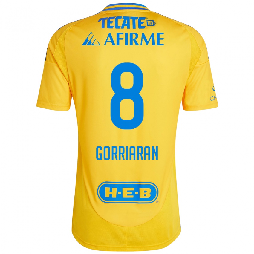 Mænd Fernando Gorriaran #8 Guld Gul Hjemmebane Spillertrøjer 2024/25 Trøje T-Shirt