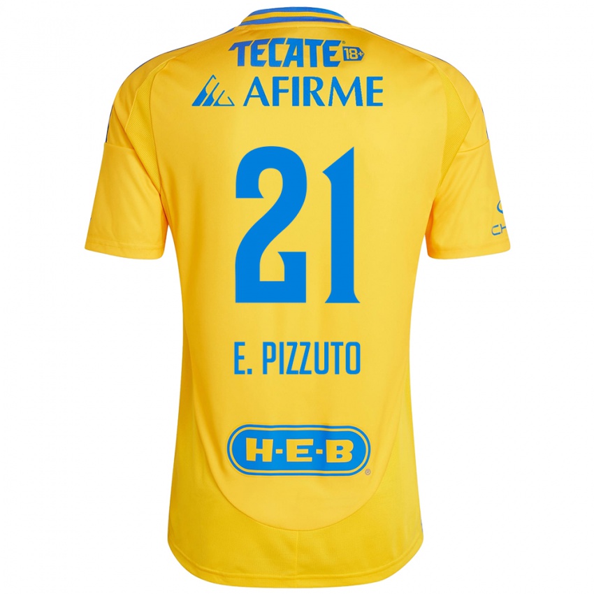 Mænd Eugenio Pizzuto #21 Guld Gul Hjemmebane Spillertrøjer 2024/25 Trøje T-Shirt