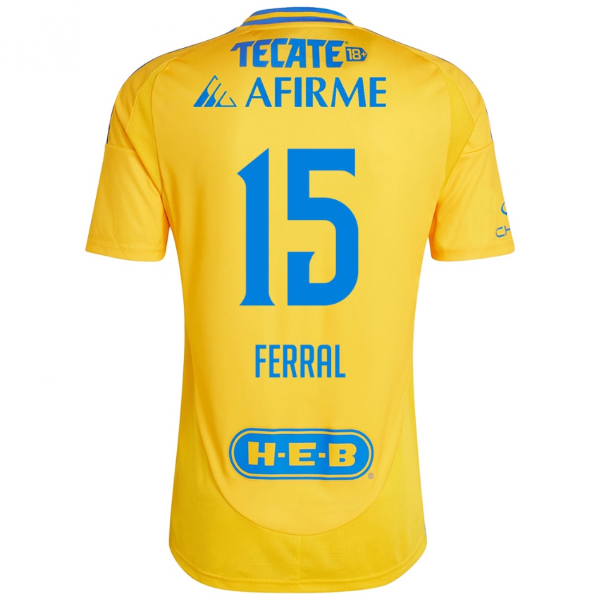 Mænd Cristina Ferral #15 Guld Gul Hjemmebane Spillertrøjer 2024/25 Trøje T-Shirt