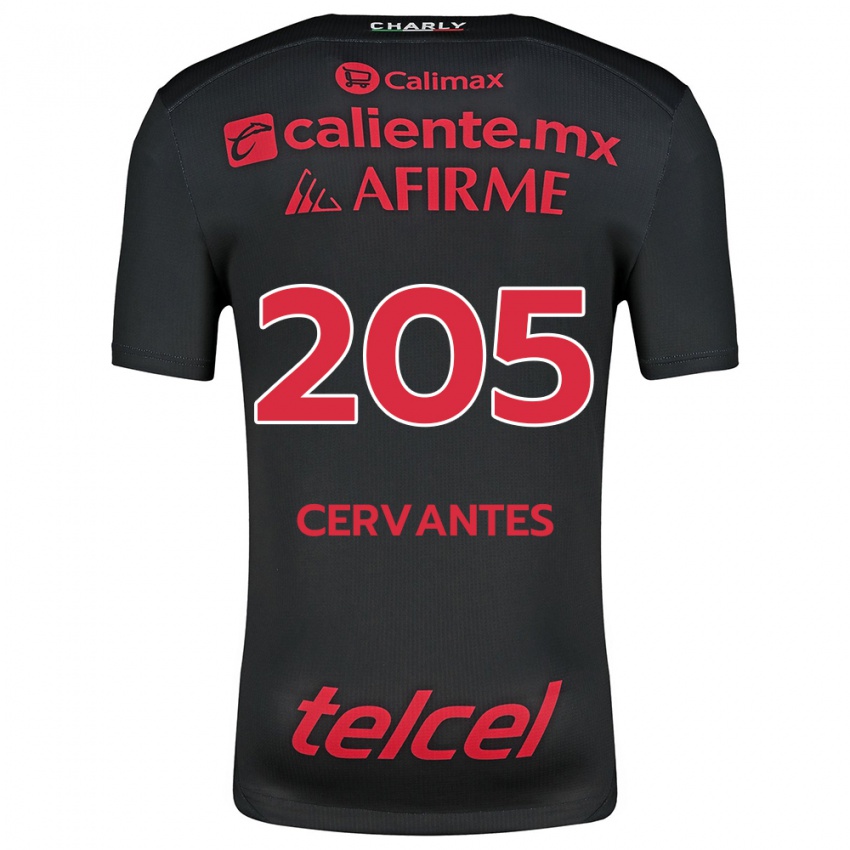 Mænd Sebastián Cervantes #205 Sort Rød Hjemmebane Spillertrøjer 2024/25 Trøje T-Shirt