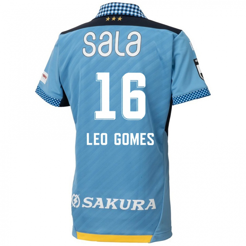 Mænd Léo Gomes #16 Blå Sort Hjemmebane Spillertrøjer 2024/25 Trøje T-Shirt