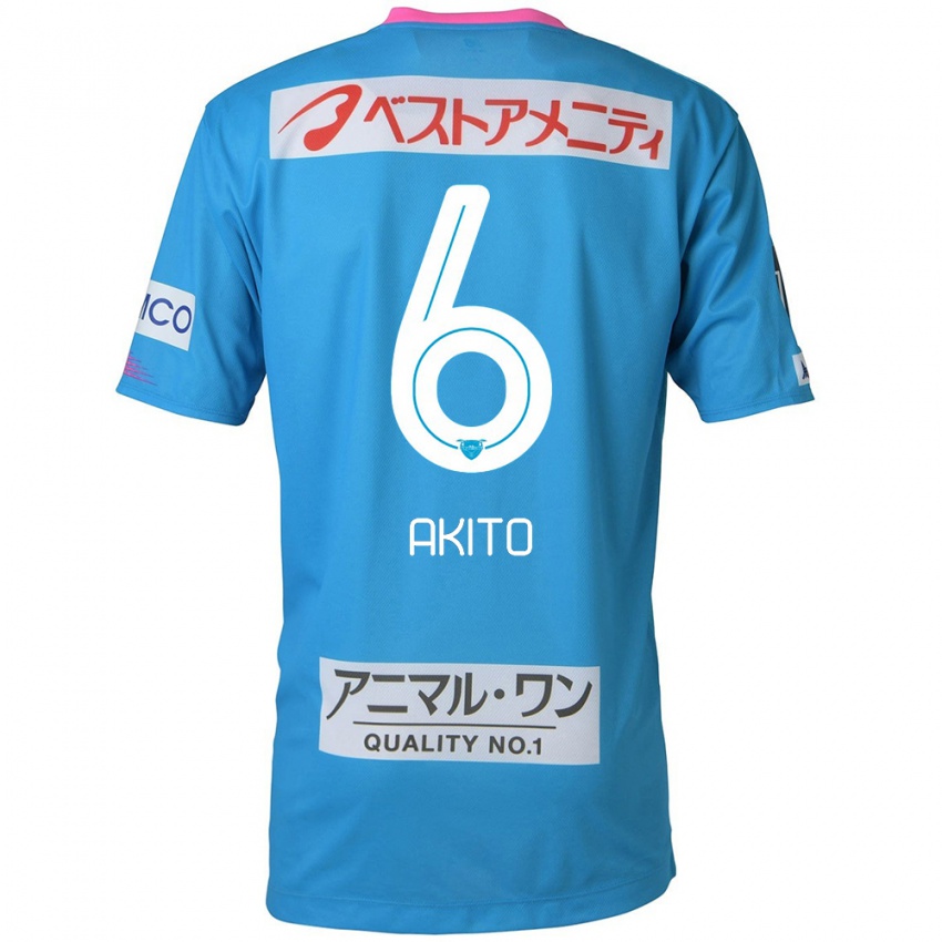 Mænd Akito Fukuta #6 Blå Lyserød Hjemmebane Spillertrøjer 2024/25 Trøje T-Shirt