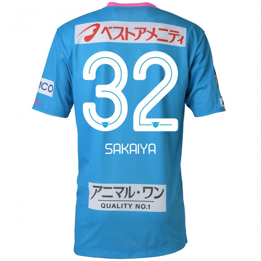 Mænd Keisuke Sakaiya #32 Blå Lyserød Hjemmebane Spillertrøjer 2024/25 Trøje T-Shirt