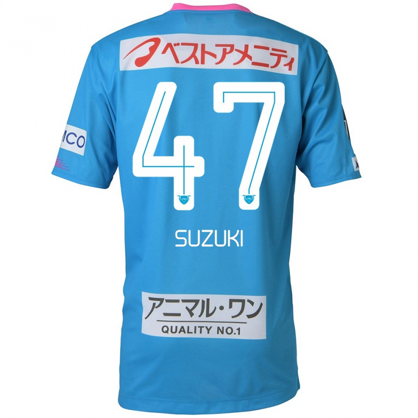 Mænd Daichi Suzuki #47 Blå Lyserød Hjemmebane Spillertrøjer 2024/25 Trøje T-Shirt