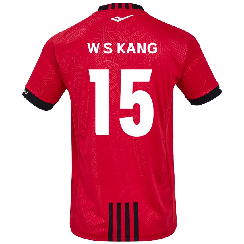 Mænd Sang-Woo Kang #15 Rød Sort Hjemmebane Spillertrøjer 2024/25 Trøje T-Shirt