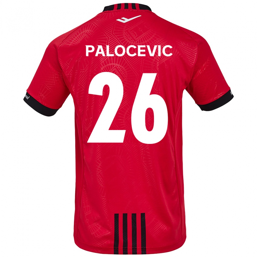 Mænd Aleksandar Palocevic #26 Rød Sort Hjemmebane Spillertrøjer 2024/25 Trøje T-Shirt