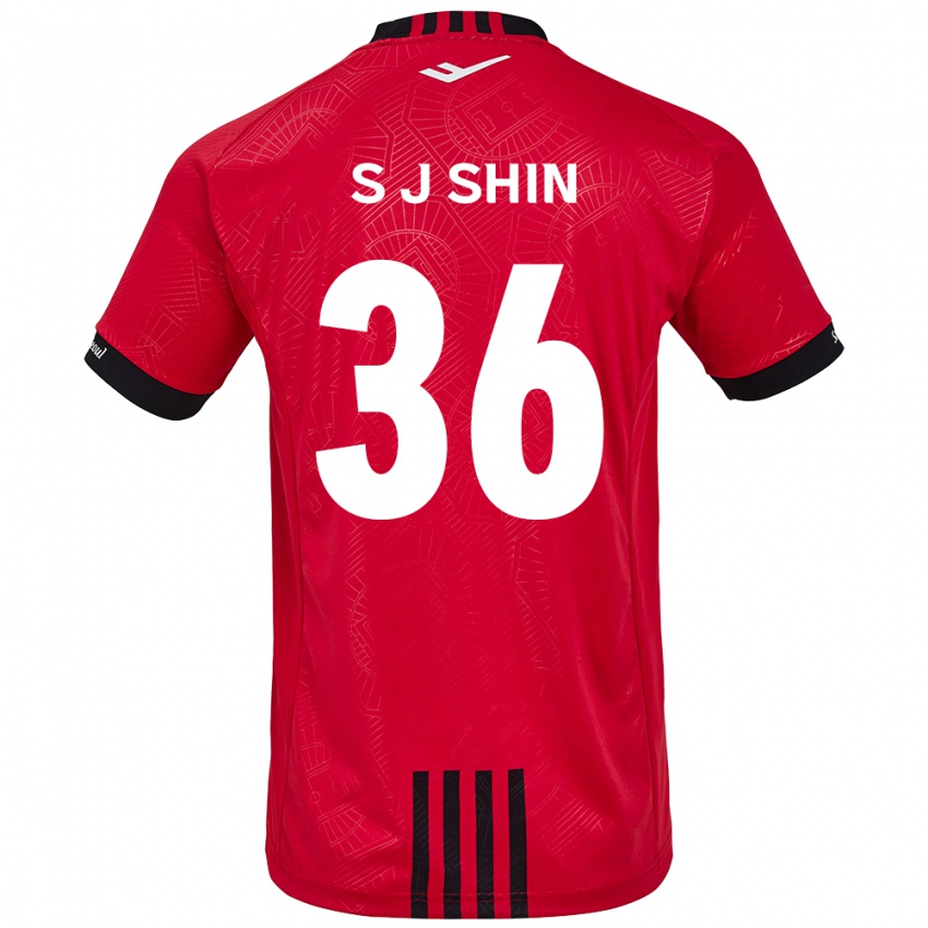 Mænd Ji-Seop Shin #36 Rød Sort Hjemmebane Spillertrøjer 2024/25 Trøje T-Shirt