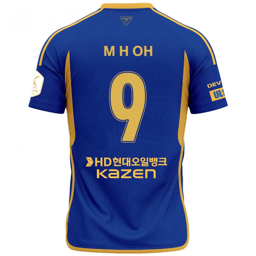 Mænd Hyun-Min Oh #9 Blå Gul Hjemmebane Spillertrøjer 2024/25 Trøje T-Shirt