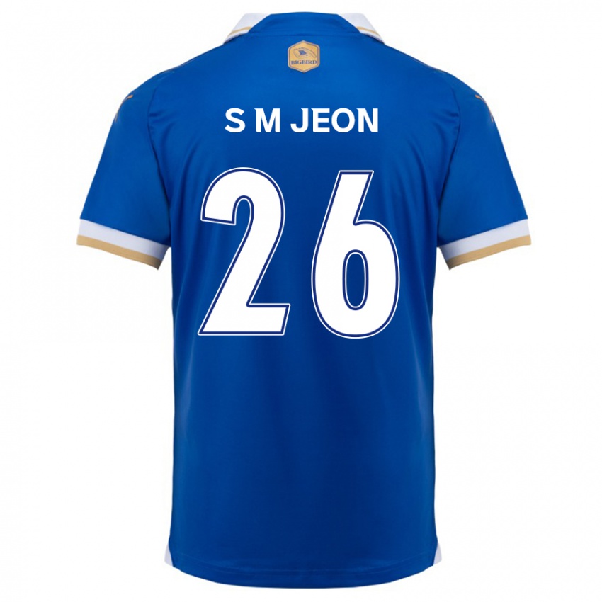 Mænd Min-Seung Jeon #26 Blå Hvid Hjemmebane Spillertrøjer 2024/25 Trøje T-Shirt