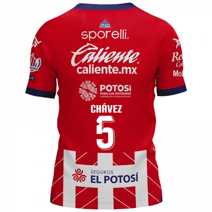 Mænd Ricardo Chávez #5 Rød Hvid Hjemmebane Spillertrøjer 2024/25 Trøje T-Shirt