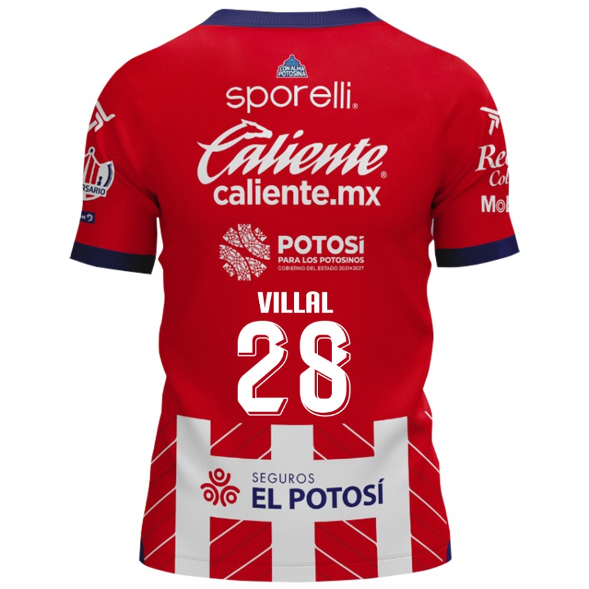 Mænd Jonantán Villal #28 Rød Hvid Hjemmebane Spillertrøjer 2024/25 Trøje T-Shirt