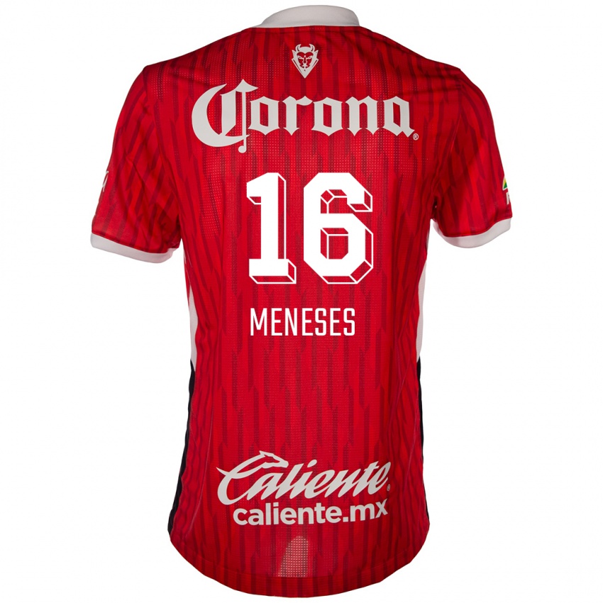 Mænd Jean Meneses #16 Rød Hvid Hjemmebane Spillertrøjer 2024/25 Trøje T-Shirt