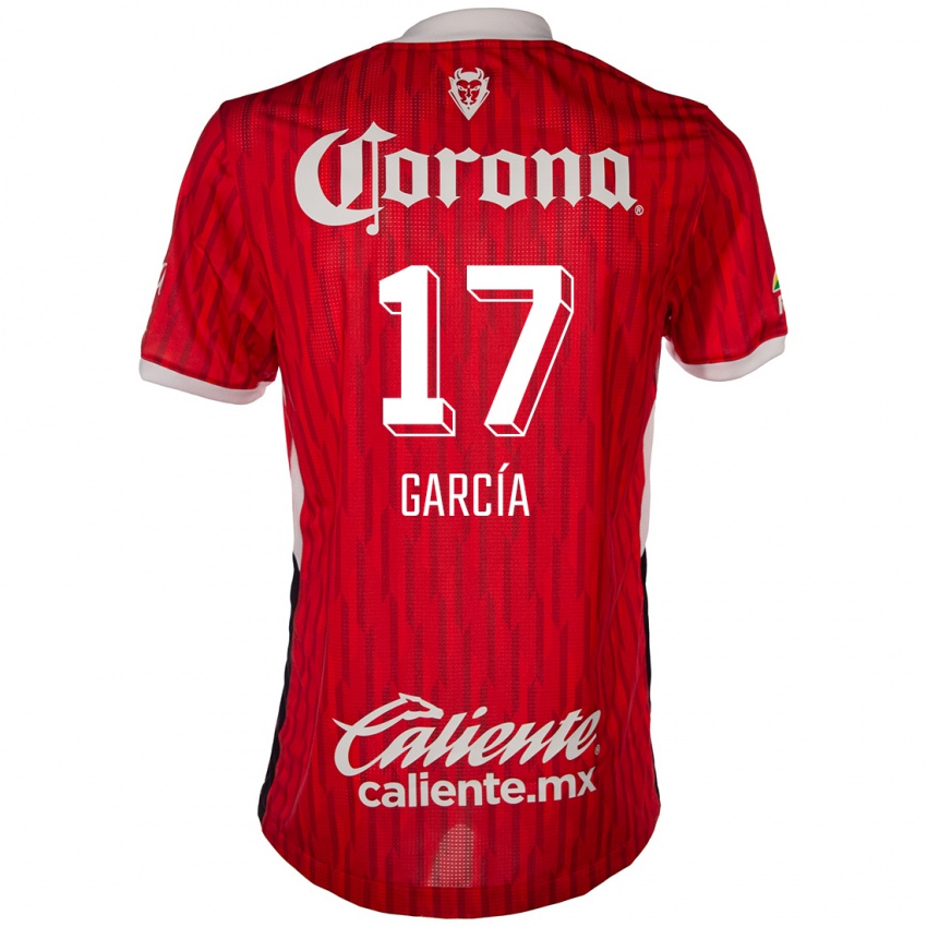 Mænd Brian García #17 Rød Hvid Hjemmebane Spillertrøjer 2024/25 Trøje T-Shirt