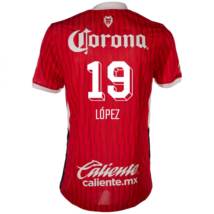 Mænd Iván López #19 Rød Hvid Hjemmebane Spillertrøjer 2024/25 Trøje T-Shirt