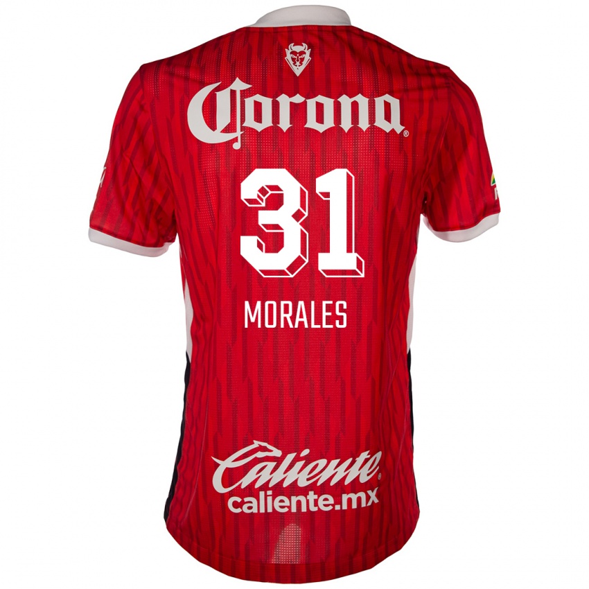 Mænd Robert Morales #31 Rød Hvid Hjemmebane Spillertrøjer 2024/25 Trøje T-Shirt