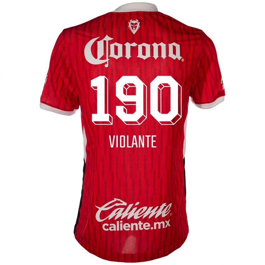 Mænd Isaías Violante #190 Rød Hvid Hjemmebane Spillertrøjer 2024/25 Trøje T-Shirt