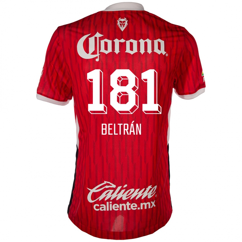 Mænd Ronaldo Beltrán #181 Rød Hvid Hjemmebane Spillertrøjer 2024/25 Trøje T-Shirt