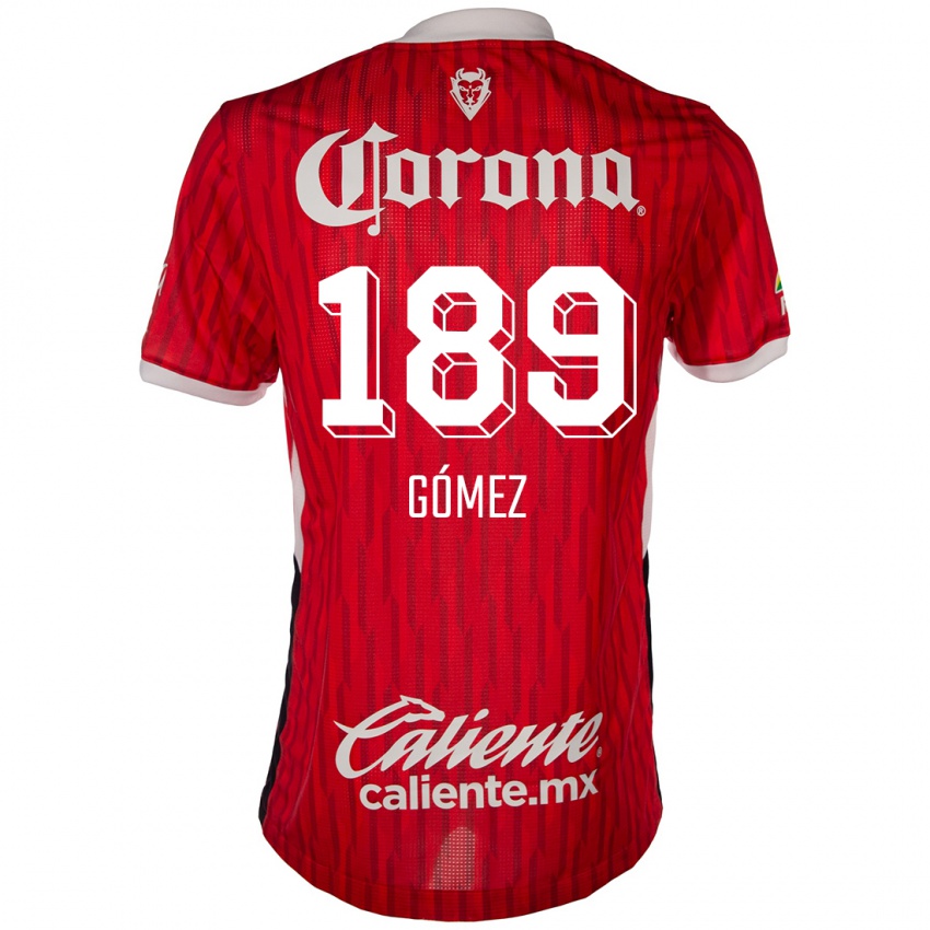 Mænd Enrique Gómez #189 Rød Hvid Hjemmebane Spillertrøjer 2024/25 Trøje T-Shirt