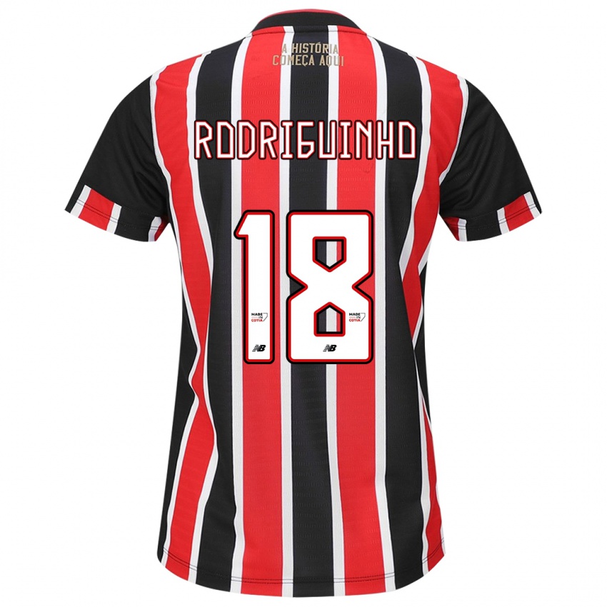 Mænd Rodriguinho #18 Sort Rød Hvid Udebane Spillertrøjer 2024/25 Trøje T-Shirt