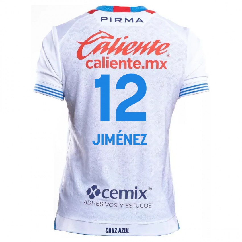 Mænd Luis Jiménez #12 Hvid Blå Udebane Spillertrøjer 2024/25 Trøje T-Shirt