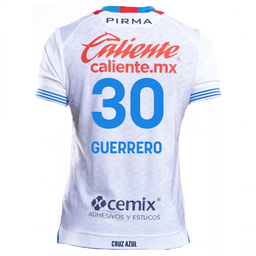 Mænd Rafael Guerrero #30 Hvid Blå Udebane Spillertrøjer 2024/25 Trøje T-Shirt