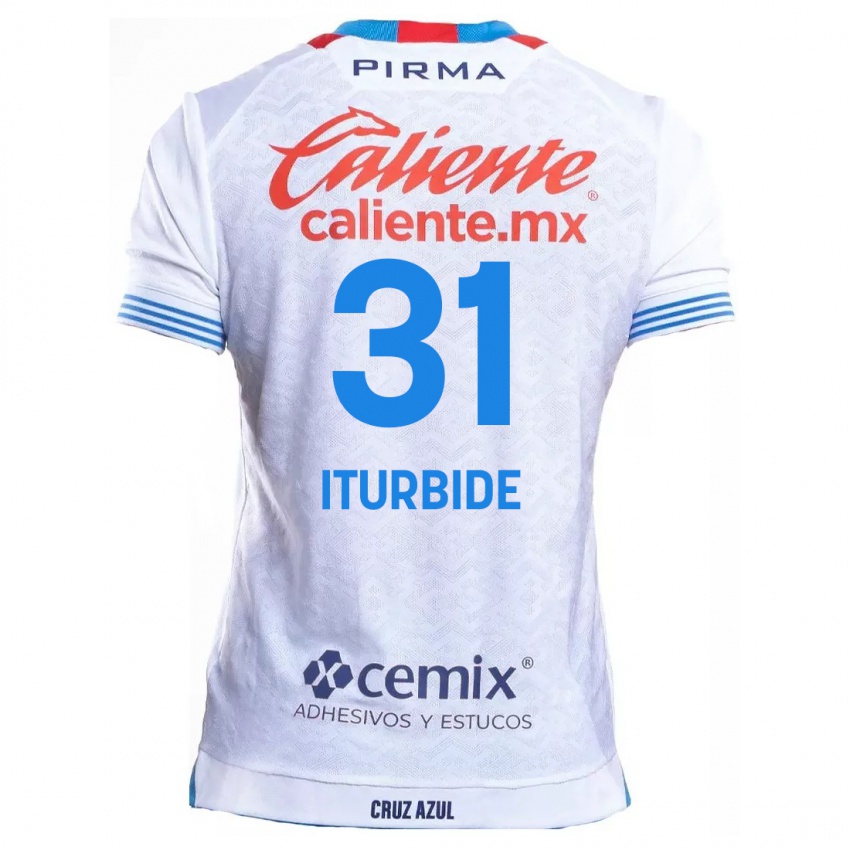 Mænd Luis Iturbide #31 Hvid Blå Udebane Spillertrøjer 2024/25 Trøje T-Shirt