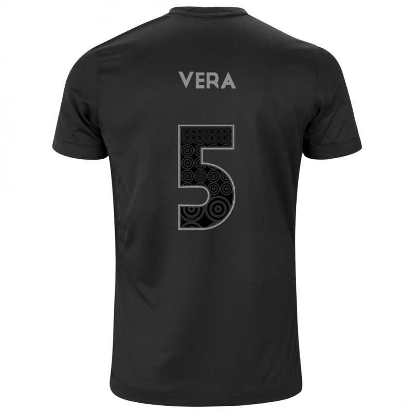 Mænd Fausto Vera #5 Sort Udebane Spillertrøjer 2024/25 Trøje T-Shirt