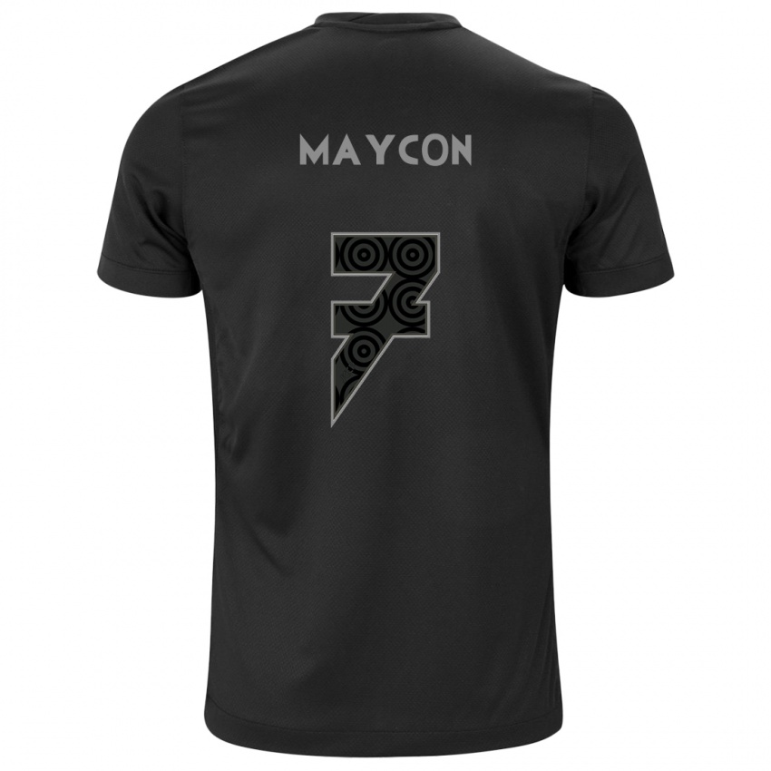 Mænd Maycon #7 Sort Udebane Spillertrøjer 2024/25 Trøje T-Shirt