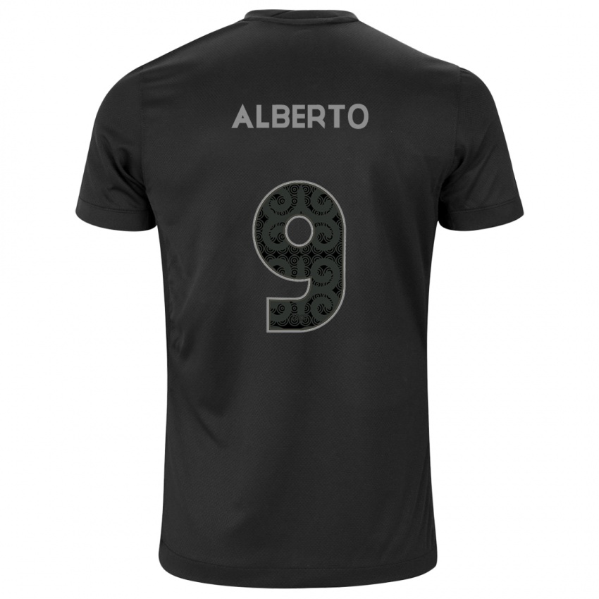 Mænd Yuri Alberto #9 Sort Udebane Spillertrøjer 2024/25 Trøje T-Shirt