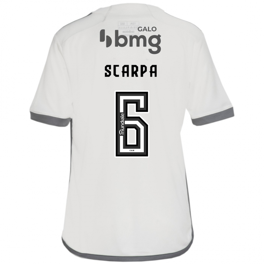 Mænd Gustavo Scarpa #6 Off White Udebane Spillertrøjer 2024/25 Trøje T-Shirt