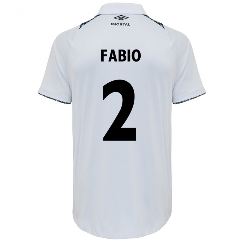 Mænd Fábio #2 Hvid Blå Udebane Spillertrøjer 2024/25 Trøje T-Shirt