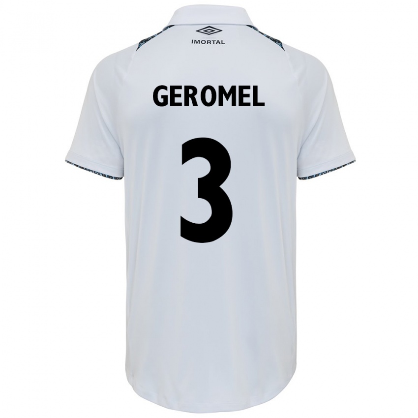 Mænd Pedro Geromel #3 Hvid Blå Udebane Spillertrøjer 2024/25 Trøje T-Shirt