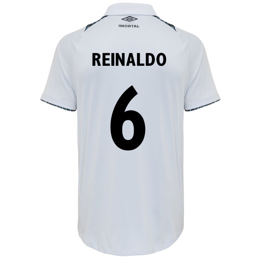 Mænd Reinaldo #6 Hvid Blå Udebane Spillertrøjer 2024/25 Trøje T-Shirt