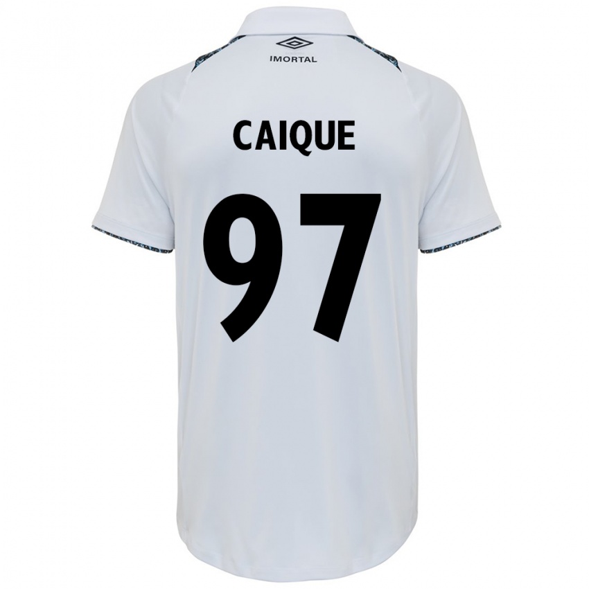 Mænd Caíque #97 Hvid Blå Udebane Spillertrøjer 2024/25 Trøje T-Shirt